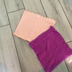 Pink and purple tube tops size-small